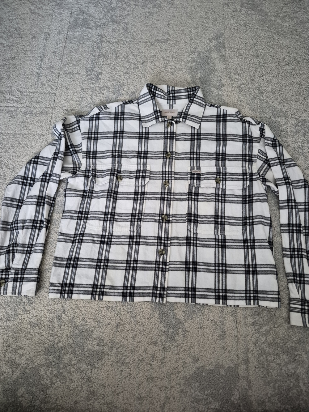 Brixton Black and White Plaid Button-Down Shirt
